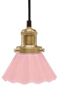PR Home Lampa wisząca August, Ø 15 cm, różowa, wtyczka August, fioletowy / różowy / bladoróżowy, salon / jadalnia, szkło