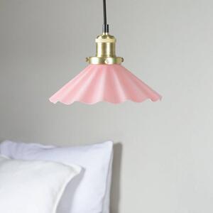 PR Home Lampa wisząca August, Ø 25 cm, różowa, wtyczka August, fioletowy / różowy / bladoróżowy, salon / jadalnia, szkło