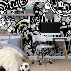Tapeta szare graffiti sztuki ulicznej