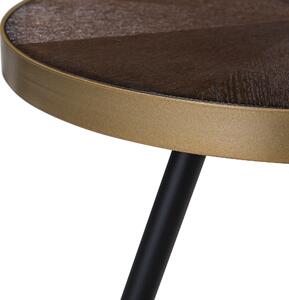 Nowoczesny stolik kawowy okrągły 61 cm na trzech nogach złoty brązowy Ramona Beliani