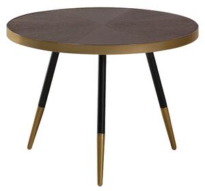 Nowoczesny stolik kawowy okrągły 61 cm na trzech nogach złoty brązowy Ramona Beliani