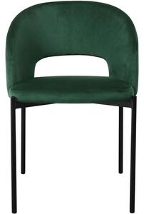 Krzesło welurowe K455 tapicerowane do jadalni - zielone