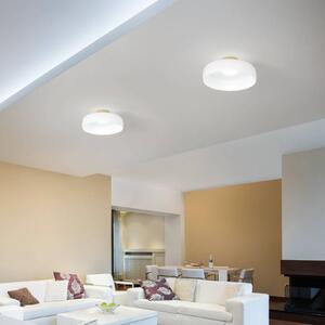 Fabas Luce Lampa sufitowa LED Lunar, możliwość ściemniania, biały / opal, salon / jadalnia, szkło, nowoczesny