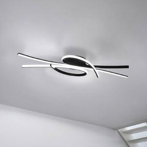 FISCHER & HONSEL Lampa sufitowa LED Biba, możliwość ściemniania, czarny, salon / jadalnia, metal, nowoczesny