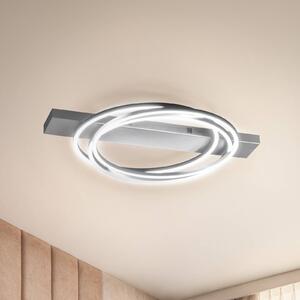 FISCHER & HONSEL Lampa sufitowa LED Kiku, możliwość ściemniania, aluminiowy / szary / cynkowy, salon / jadalnia, metal, nowoczesny