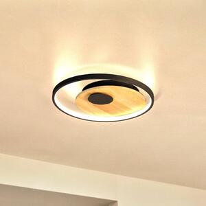 FISCHER & HONSEL Lampa sufitowa LED Marit, możliwość ściemniania, czarny, salon / jadalnia, metal, nowoczesny