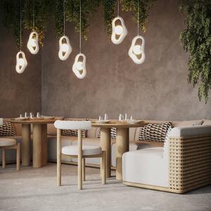 Maytoni Lampa wisząca szklana Opus, możliwość ściemniania, biały / opal, salon / jadalnia, metal