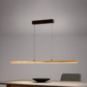 FISCHER & HONSEL Lampa wisząca Shine-Wood, możliwość ściemniania, jasne drewno, salon / jadalnia, drewno