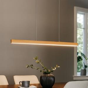 FISCHER & HONSEL Lampa wisząca Shine-Wood, możliwość ściemniania, jasne drewno, salon / jadalnia, drewno