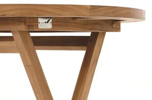 DIVERO okrągły stolik wykonany z drewna tekowego, Ø 80 cm
