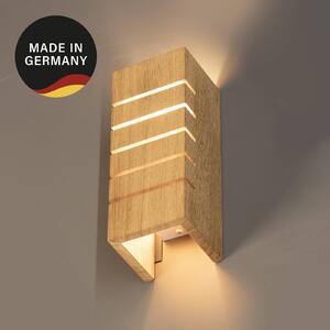 FISCHER & HONSEL Kinkiet Shine-Wood, możliwość ściemniania, jasne drewno, salon / jadalnia, drewno