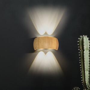 FISCHER & HONSEL Kinkiet Shine-Wood, jasne drewno, salon / jadalnia, drewno