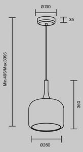 Maytoni Lampa wisząca szklana Spirito, aluminiowy / szary / cynkowy, salon / jadalnia, szkło