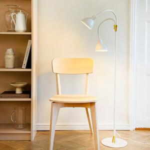 Dyberg Larsen Lampa stojąca designerska Lilje, biały / opal, salon / jadalnia, metal, design