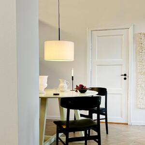 Dyberg Larsen Lampa wisząca Calix, możliwość ściemniania, biały / opal, salon / jadalnia, tkanina / materiał / jedwab, design