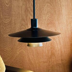 Dyberg Larsen Lampa wisząca designerska Kay, możliwość ściemniania, czarny, salon / jadalnia, metal, design