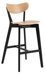 ROXY Dąb Naturalny/stelaż czarny - HOKER DREWNIANY 105 cm KRZESŁO BAROWE DO KUCHNI SALONU RESTAURACJI RETRO