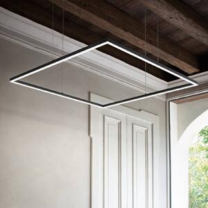 IDEAL LUX Lampa wisząca Oracle Slim Square, czarny, salon / jadalnia, aluminium, nowoczesny