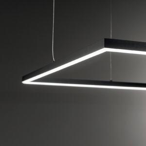IDEAL LUX Lampa wisząca Oracle Slim Square, czarny, salon / jadalnia, aluminium, nowoczesny