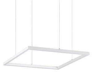 IDEAL LUX Lampa wisząca Oracle Slim Square, biały / opal, salon / jadalnia, aluminium, nowoczesny