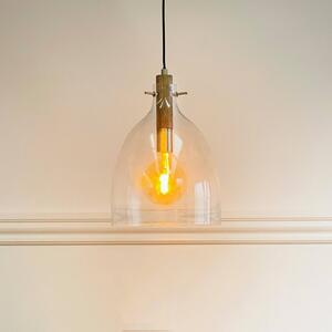 Dyberg Larsen Lampa wisząca designerska Bistro, możliwość ściemniania, przezroczysty / transparentny, salon / jadalnia, szkło, design