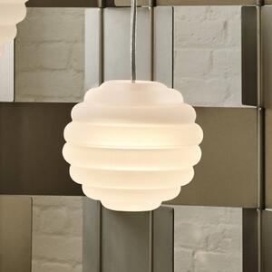 Tom Dixon Lampa wisząca szklana Press Sphere, możliwość ściemniania, biały / opal, salon / jadalnia, szkło, design