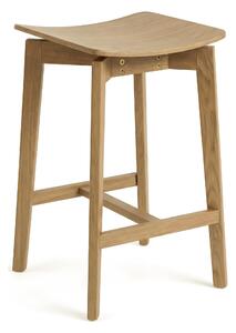 ROXY Dąb Naturalny - HOKER/STOŁEK DREWNIANY 66 cm KRZESŁO BAROWE DO KUCHNI SALONU RESTAURACJI RETRO