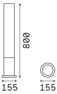 IDEAL LUX Słupek oświetleniowy Edo round, biały / opal, aluminium