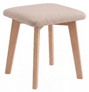 Taboret kwadratowy MILO Beżowy (Storm 06) / stelaż bukowy dąb