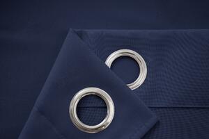 Ciemnoniebieska zasłona OXFORD 140x250 cm Zawieszanie: Metalowe pierścienie