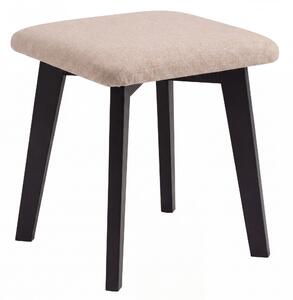 Taboret kwadratowy MILO Beżowy (Storm 06) / stelaż bukowy czarny