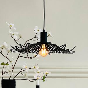 Dyberg Larsen Lampa wisząca designerska Flora, możliwość ściemniania, czarny, salon / jadalnia, metal, design