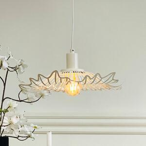 Dyberg Larsen Lampa wisząca designerska Flora, możliwość ściemniania, biały / opal, salon / jadalnia, metal, design