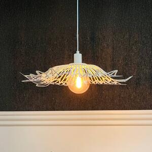 Dyberg Larsen Lampa wisząca designerska Flora, możliwość ściemniania, biały / opal, salon / jadalnia, metal, design