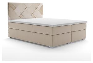 Łóżko kontynentalne z pojemnikiem na pościel i materacem BELMONDO 200x200