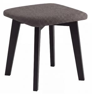 Taboret kwadratowy MILO Beż Taupe (Storm 26) / stelaż bukowy czarny