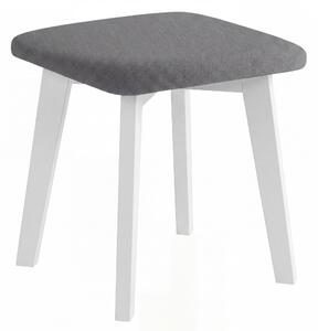 Taboret kwadratowy MILO Szary (Storm 97) / stelaż bukowy biały