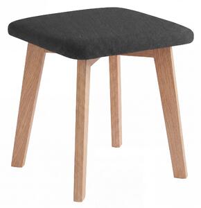 Taboret kwadratowy MILO Czarny (Storm 100) / stelaż bukowy dąb