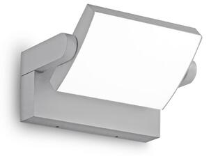 IDEAL LUX Kinkiet zewnętrzny LED Swipe, aluminiowy / szary / cynkowy, metal, nowoczesny