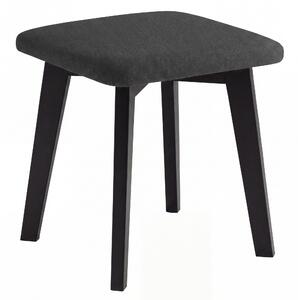 Taboret kwadratowy MILO Czarny (Storm 100) / stelaż bukowy czarny