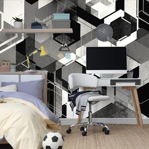 Tapeta geometria w czerni i bieli