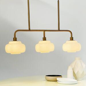 Dyberg Larsen Lampa wisząca designerska Ossett, możliwość ściemniania, brązowy / mosiężny, salon / jadalnia, metal, design