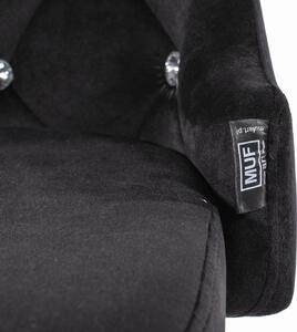 MebleMWM Krzesła z kryształkami AMORE 3506 czarny welur / 4 sztuki