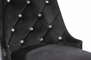 EMWOmeble Krzesła z kryształkami AMORE 3506 czarne 4 sztuki