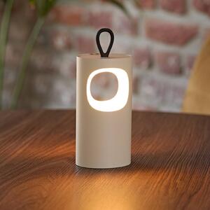 Sigor Lampa stołowa LED z akumulatorem Lunari, beżowa, 16 cm, metal, CCT IP44 możliwość ściemniania, kremowy / amber, salon / jadalnia, aluminium, nowoczesny