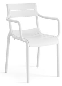 LUSSO Białe - NOWOCZESNE KRZESŁO OGRODOWE PLASTIKOWE (do kuchni, kawiarni, ogrodu) [SZTAPLOWANE]