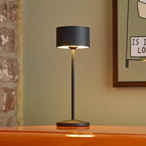 Sigor Lampa stołowa LED Veluna, czarna, wysokość 25 cm IP44 ściemniany CCT możliwość ściemniania, czarny, salon / jadalnia, aluminium, nowoczesny