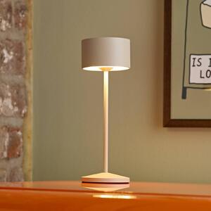 Sigor Lampa stołowa LED Veluna, beżowa, wysokość 25 cm, IP44, ściemniany CCT możliwość ściemniania, kremowy / amber, salon / jadalnia, aluminium, nowoczesny
