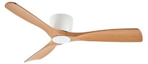 Wentylator sufitowy LED Moneno biały/drewno Lucande, Moneno, ściemnialny, drewniany, salon, metal, nowoczesny