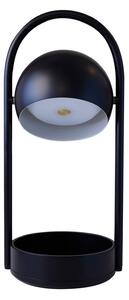FRANDSEN Lampa stołowa LED Ball Portable, możliwość ściemniania, czarny, salon / jadalnia, metal, design